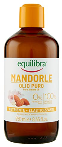 equilibra Corpo, Olio di Mandorle Puro, Olio di Mandorle Dolci, Protettivo, Nutriente ed Elasticizzante, Aiuta a Prevenire le Smagliature in Gravidanza o Durante una Dieta Ipocalorica, 250 ml