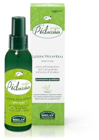 Helan, Occhio Al Pidocchio, Lozione Preventiva, Trattamento Pidocchi E Lendini Forte, Spray No Gas per Prevenzione Quotidiana, Formula Ricca di Principi Attivi, 100 ml