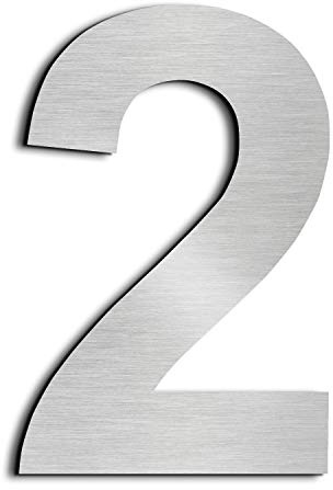 nanlyiau 8in/20.5cm Numeri civici Numero di acciaio Numero civico esterno in Solido Acciaio Inossidabile 304,Aspetto Fluttuante(8in 2)