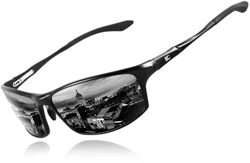 BIRCEN Polarized Mens Sunglasses: UV Protection Sports Shades for Men Women Sport Driving with Al-Mg Frame