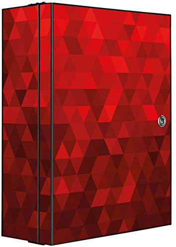 banjado Medizinschrank abschliessbar mit Motiv Dreiecke Rot 35x46x15cm - großer Arzneischrank für die Hausapotheke - Medikamentenschrank aus Metall zur Medikamenten Aufbewahrung