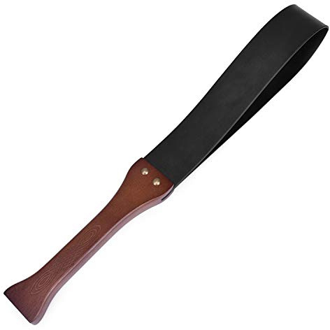 SXOVO Sex Peitsche Spanking Paddle, Leder BDSM Peitsche Flogger Sex Spielzeug Sex Toys für BDSM Bondage (49cm)