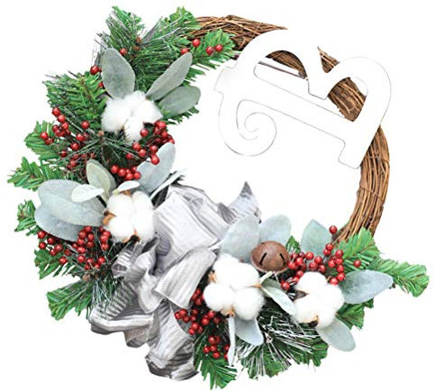 Vimmor 1 Stück Simulation Baumwollkranz Tür Anhänger Anhänger Baumwollkranz Simulation Girlande Für Wandparty Weihnachtstür Party A50 A