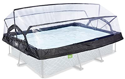 Exit Toys Eco Pool Dome ECO 7X5ft/220X150cm/87-59, Transparent, Pliable, Convient aux piscines rectangulaires 210X140-220X150cm, Sangle de Fixation Incluse