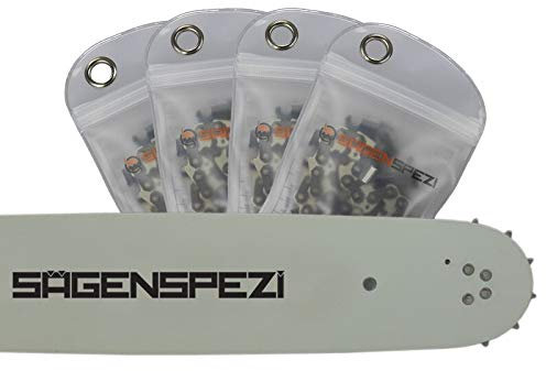 35cm Schwert-Set Drive mit 4 Halbmeißelketten 3/8 52TG 1,3mm passend für MC Culloch CS 390