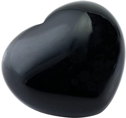 Nupuyai Obsidienne Noire Naturelle Pierre d'inquiétude en Forme de Cœur Pour l'anxiété, Pierre de Poche Polie Pour la Décoration Intérieure et la Méditation Chakra Reiki