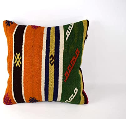 kelim kissen 40x40 cm handgefertigt kelim kissenbezug orientalische kissen kopfkissen viereckig dekorative bohemian kissenhülle dekokissen sofakissen zierkissen code 4190