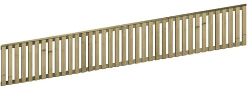 Premier Tuscany 6x1ft (W: 6ft x H: 1ft) Decorative Capped Vertical Slatted Trellis Pressure-Treated Garden Panel Fence Topper/Wall Art/Pergola/Divider Width 1828mm x Height: 316mm