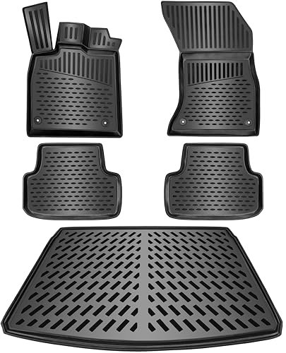 ELMASLINE 3D Gummimatten & Kofferraumwanne Set für Volvo XC-40 2018-2025 (Standart) Passt Nicht in Elektro | Zubehör Fußmatten XC40