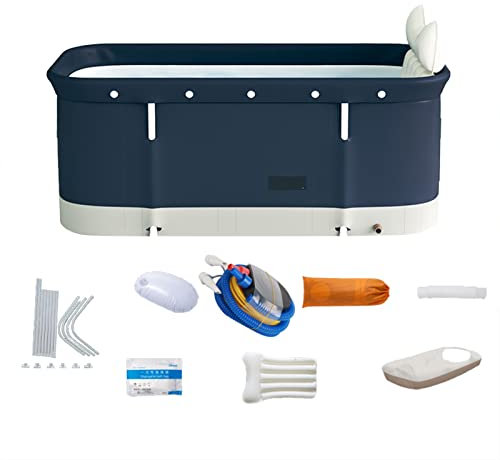 Ghzste Vikbart bärbart badkar för vuxna, 48 x 20 tum mobilbadkar, hopfällbart badkar, familjebadrum SPA-badkar, för dusch varmt bad isbad (B)