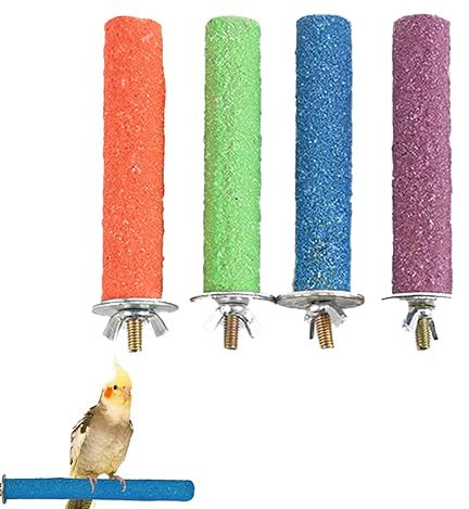 ZKSXOA 4 Pcs Papagei Sitzstangen Spielzeug Vogelkäfig Sitzstangen Stand 15cm Pfote Schleifen Spielzeug Für Sittich Interaktive Vogelkäfig Sitzstangen Für Papageien Vogel Kauspielzeug