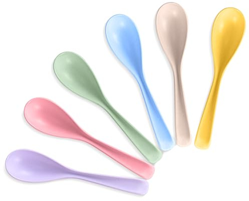 HMDZMR Wheat Straw Soup Spoons, Long Ramen Spoons, Asian Soup Spoon Wheat Straw Utensils for Noodle Pho Dumpling Wonton Cereal (6PCS)