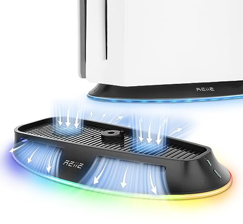 Kühlständer mit Zwei Ventilatoren, Kühlstation mit integriertem RGB-Licht, für Host-Akku, kompatibel mit PS5 Slim und PS5 Pro (alle Versionen)