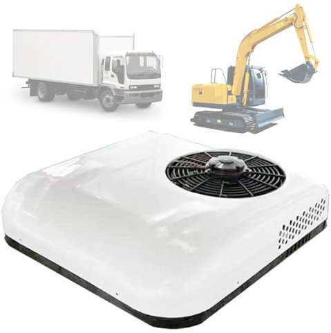 Quixnova Climatiseur de Toit pour Camping-Car DC 12 V/24 V, Refroidissement à Haute efficacité Uniquement, climatiseur de stationnement – ​​Faible Bruit pour Voiture, Camping-Car, Camion,White-12V