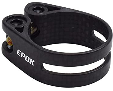 ELTOX Sattelklemme, Fahrrad Sattelklemme, Superleuchte Kohlefaser Mtb Straße Fahrrad Sattelstütze Klemme Sattel Kiefer Matte Glänzend Vollkohlenstoffsitz Klemmbike Zubehör (34.9mm - 3K Matte)