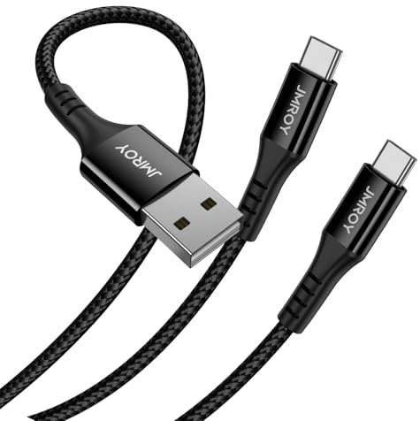 USB C Kabel Kurz [2Pack 0.5M] 3.1A Ladekabel USB auf USB C Schnellladekabel Nylon für iPhone 15 Pro Max, Samsung Galaxy S24 S23 S22 S21 S20 Note 10, Huawei P60, Pixel, Xperia XZ