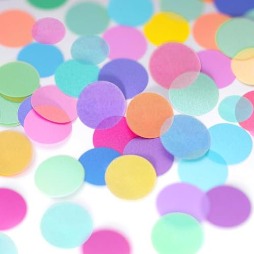 50g Konfetti Bunt Hochzeit Mehrfarbig 7500 Stück Party Happy Birthday Konfetti Papier Kuchen Tischdekoration Streudeko für Versammlungen Feste und Jubiläen 2,5cm Runde