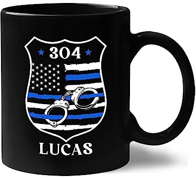 Tasse Polizei Namensschild Nummer Flagge Personalisiert Polizei Amerikanische Flagge Strafverfolgung Custom Polizei Mit Namen Kaffeebecher Unisex Bürotasse Retro Kaffeetasse Für Arbeit 330ML