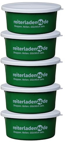 RL24 - Leckerlischale – Minzgrün – 5 Schalen á 2l (5er Set) | Müslischale mit Deckel für Pferde – Futterschale zur Aufbewahrung von Leckerli & Pferdefutter – Leckerli-Dose