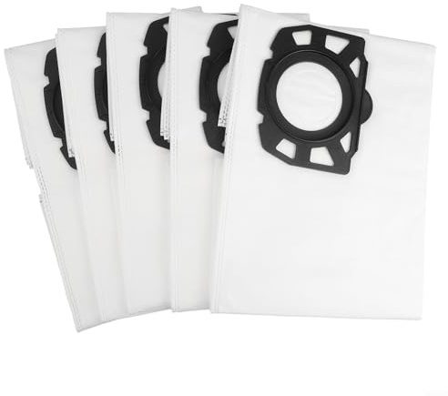5 PCS Vacuum Cleaner Bags, Compatible With KFI 357 KFI357 for KA 40 2.863-314.0,Wet & Dry Vacuum Cleaner Replacement For for KArcher Bags, White