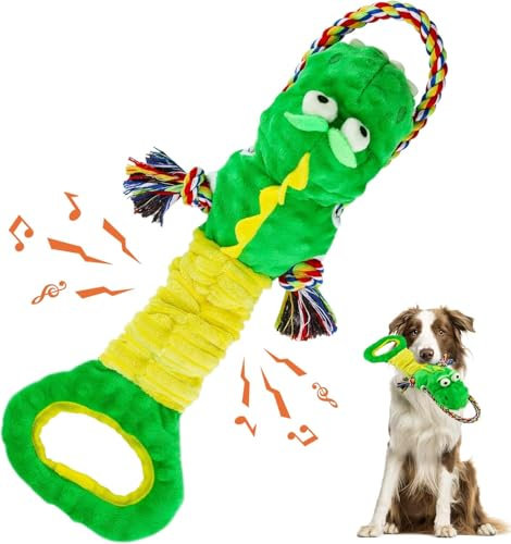 WinTour Squeaky Dog Toys for Large Dogs, Interactive Dog Toys, Puppy Toys to Keep Them Busy, Puppy Chew Toys for Teething, Tug of War Dog Toy