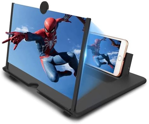 18 Screen magnifier smartphone,HD Phone Amplifier with Folding Stand Holder Portable Movie Video Game Enlarger 3d Movies Phone Projector Gadgets for Gifts