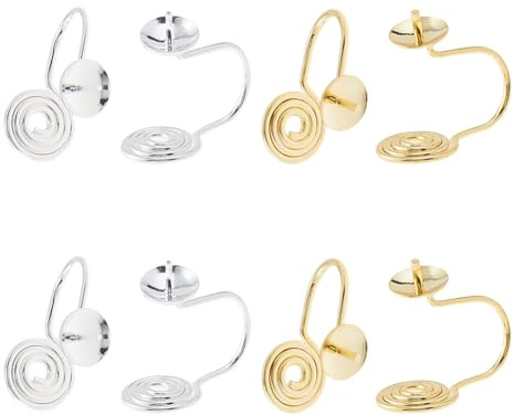 Hobbspring 8 Stück Druckohrringe Für Keloide 2 Farben Messing Kompressions Clip On Ohrringe Spiral Ohrring Ohne Ohrloch Verstellbare Keloid Ohrringen Mit Stift Für Frauen Und Männer
