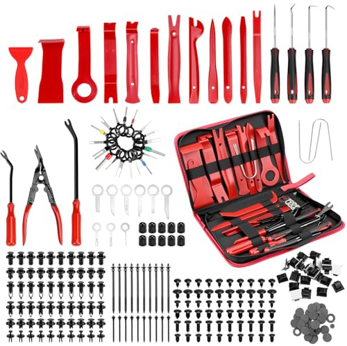 QWORK® 268 Stück Demontage Werkzeug Auto, Auto Innenverkleidung Installationswerkzeug, Trim Removal Kunststoff Hebelwerkzeug Plastikkeile, für Türverkleidung Radio