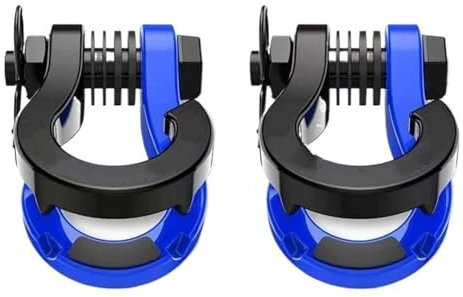 FNERRMEVC Automático Gancho De Remolque De 3/4 Pulgadas con Grillete De Anilla En D para Jeep para Compass, 4.75 Toneladas 4x4 Accesorio(1 Pair Blue)
