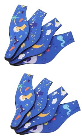 BESPORTBLE 2 Ensembles Boules Quies Bonnet De Bain Enfants Bandeau Natation Adulte Accessoire Piscine Protection Auditive pour Les Nageurs Bandeau De Étanche Néoprène Blue 4 Pièces * 2