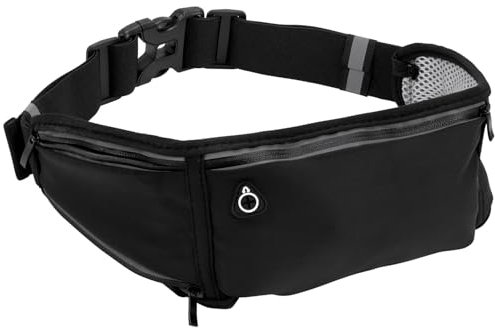 Laufgürtel mit Trinkflasche, Laufgürtel Handy für Telefon bis zu 7 Zoll, mit 3 Reißverschlusstaschen, Trinkgürtel Lauftasche für Sport Jogging Damen Herren, Bauchtasche mit Flaschenhalter