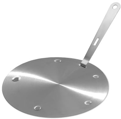 BigKing - Placa de difusión de calor, 24 cm, adaptador de inducción, disco convertidor de placa de inducción con mango extraíble aislante