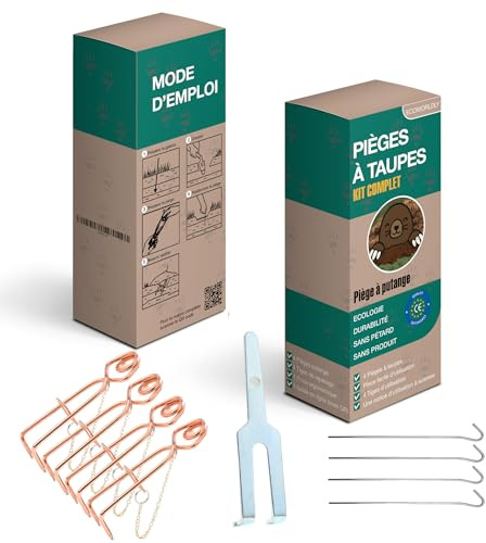 Lot de 4 Pièges à Taupes + Pince d’Installation–Solution Anti-Taupe Performante–Système Putange Robuste–Élimination Naturelle et Rapide des Taupes–Protection Efficace Contre Les Nuisibles–sans Pétard