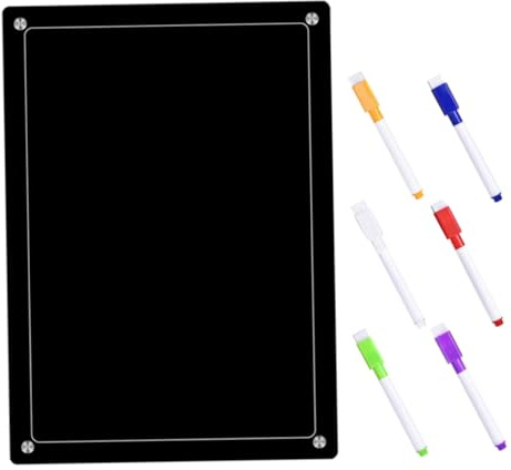 Tofficu Acryl Wochenplaner für Kühlschrank Abwischbare Transparente Planungstafel Magnettafel Whiteboard mit Markern