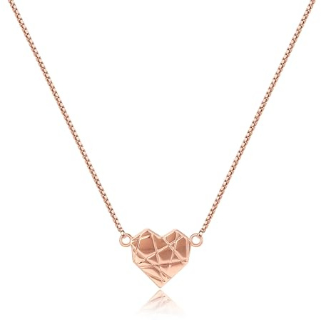 RMMD Halskette Damen Geschenk für Frauen- Herz Kette Rosegold Damen Silber Kette Schmuck Personalisiert Geburtstags Geschenk für Teenager Mädchen Frauen Valentinstag Weihnachten