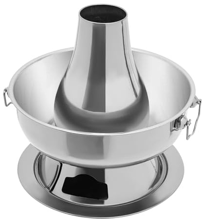 Stainless Steel Charcoal Copper Pot, 2.3 Liters Family Hot Pot, Fast And Even Heating, Chinese Retro Design, With Spoon And Colander Accessories