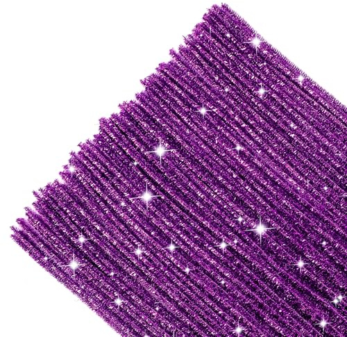 TOAOB 200 Pezzi Viola Scovolini per Lavoretti Glitter Pipe Cleaner | per Decorazion, Halloween Natale Decorativi, Artigianato Fai Da Te