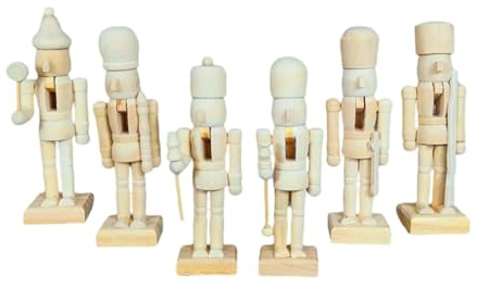 Figuras de cascanueces de Navidad - Estatua decorativa sin pintar para el hogar - Cascanueces de Navidad como decoración de mesa - Para dormitorio, habitación infantil, salón, chimenea, entrada