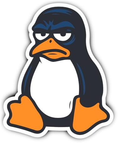 Sticker: 300 mm, 1 Piece - Annoyed Penguin Linux IT Large Format Sticker