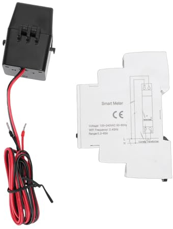 LICAEVEY WiFi Smart Energy Meter with Current Transformer, Single Phase DIN Rail Power Monitor for Home, Tuya/Smart Life App, Real-Time Voice Control