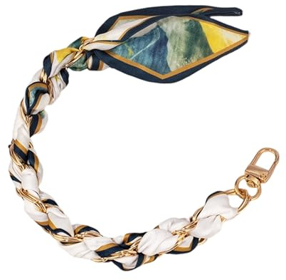 CHIZISX Dragonne de poignet en métal et tressé avec double boucle pour une fixation sécurisée Longueur 32 cm