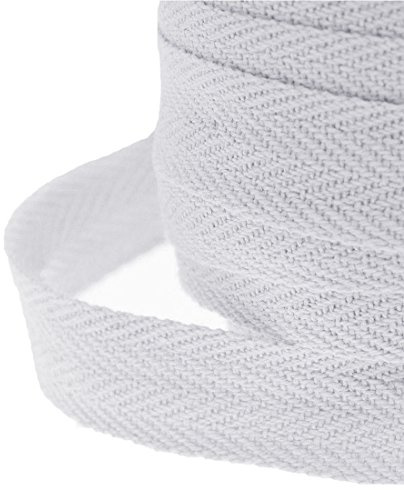 JJOnlineStore Baumwolle, 25 mm, 2.54 cm Herringbone Twill, Schneidern Nähen Handwerk Schürze, Wimpelkette, weiß, 50 Meter