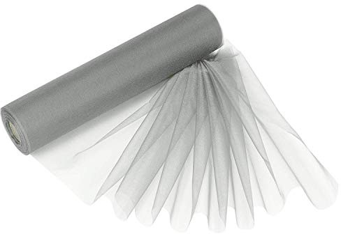 Trimming Shop Premium-Organza-Rolle, Schneetuch — 25 m x 29 cm — Taschentuch, Tischläufer, Schärpen, Stuhlhussen, Bögen, Schmuck, Dekoration für Hochzeitspartys, Silber