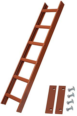 Alu Dachleiter Set Rot, 5,04 m mit Dachhaken (40 mm, gekröpft auf Dachsparren, für Biber) inkl. Auflageschutz und Aushebesicherung, Made in Germany, DEKRA geprüft