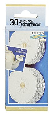 Staufen 800500 Papier-Tropfenfänger, saugfähig, Ø 5cm, weiß (5 x 30er Pack)