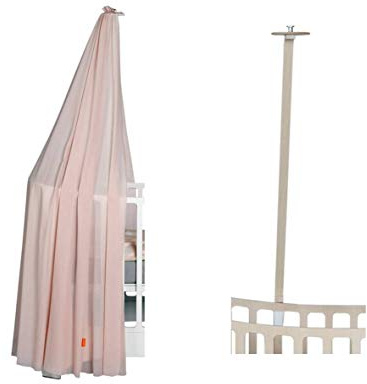 Leander Himmelgestell whitewash für Leander Babybett + Himmel (Schleier) soft pink