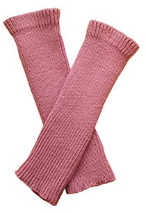 100% Merinowolle Erwachsene Frauen Armstulpen Fingerlose Handschuhe Strick - Violett - Einheitsgröße