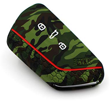 Schlüssel Hülle VF für 3 Tasten Auto Schlüssel Silikon Cover Schlüsselhülle Etui Schutzhülle (Camouflage)