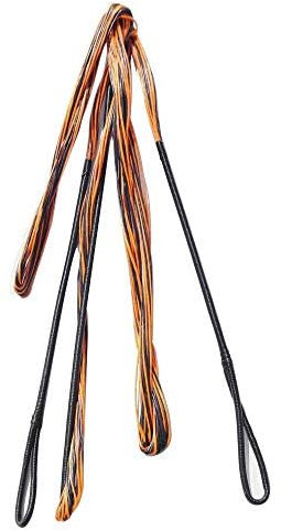 Bogenschießen 60-70 Zoll Bogensehne Handgefertigte Ersatz-Bogensehne für traditionelles Recurve-Bogen-Langbogen-Zubehör (orange und schwarz, 62 Zoll)