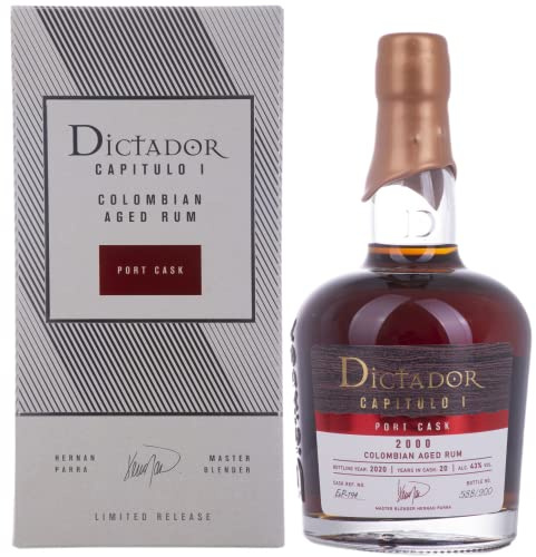 Dictador CAPITULO I 20 Years Old Port Cask Colombian Aged Rum 2000 43% Vol. 0,7l in Geschenkbox